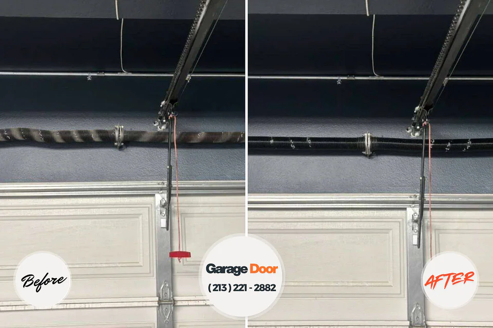 Before and after: garage door repair Elk City, OK